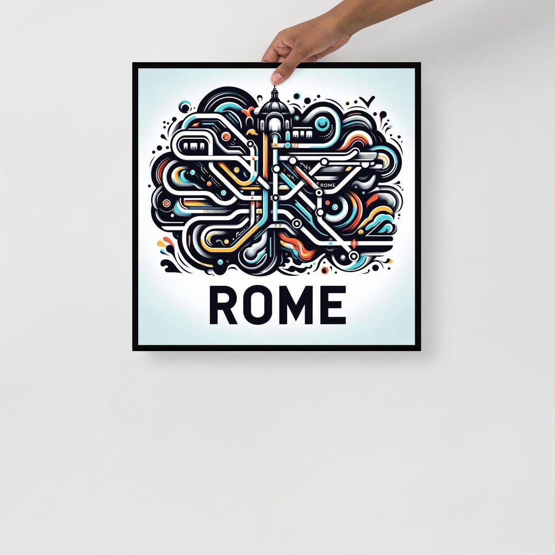 Rome Subway Poster, Colorful Abstract Metro Map Art, Modern Italian ...