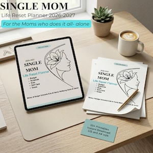 Single Mom Life Reset Planner | Budget, Schedule, Self-Care (Digital Download)