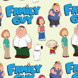 Tela de Padre de Familia, 100 % algodón, por media yarda, corte continuo, con dibujos animados