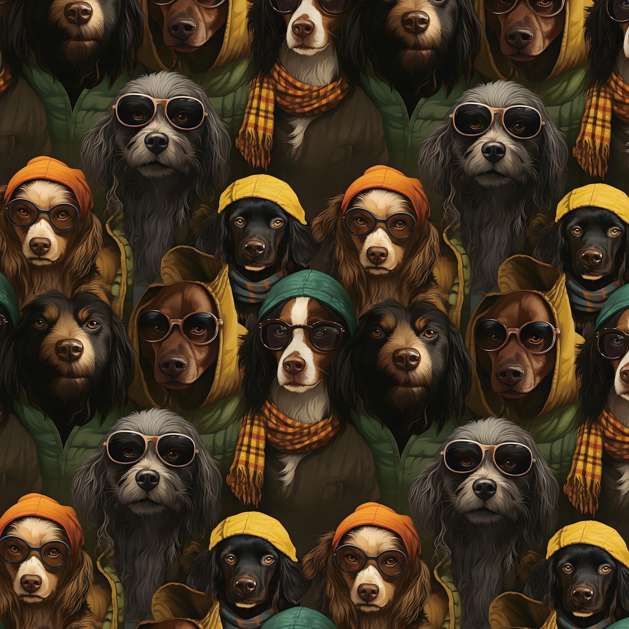 100% cotton fabric with dachshunds - Etsy België, image size:2000x2000