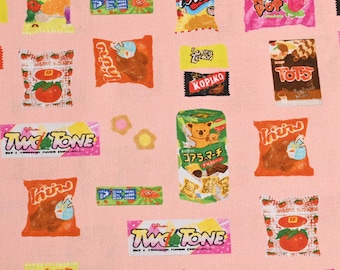 Cartoon Snack Fabric, 100% Cotton Fabric, Sold By The Half Yard, Continuous Cut, Cartoon Fabric