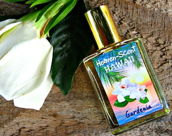 GARDENIA PERFUME. Custom-Blended Roll-on Perfume. Made in Hawaii. 0.5 fl oz (15 ml). Contains Gardenia Enfleurage & Fragrance.