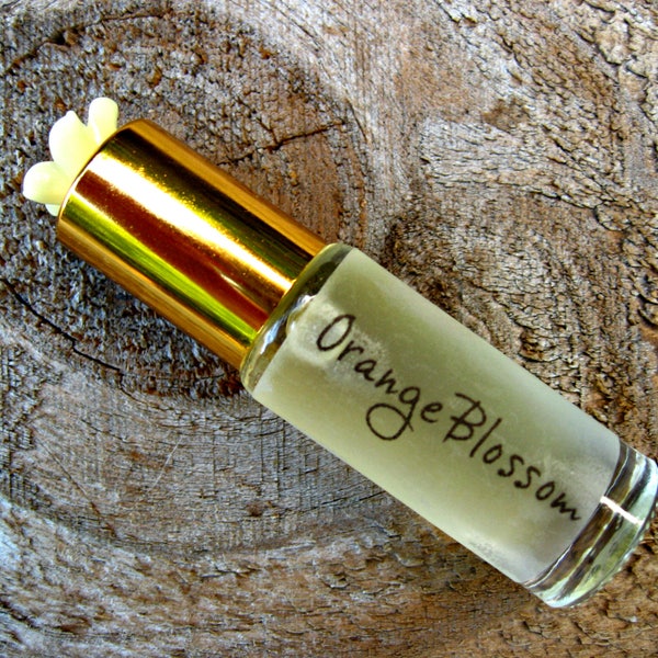 ORANGE BLOSSOM mini PERFUME. Custom-Blended Roll-on Perfume. Contains Neroli Essential Oil and Fragrance. 1/6 fl oz (5 ml).