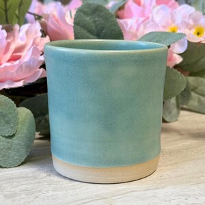 Handmade Ceramic Cup, 6.5 oz, Sea Glass Cup, Green Stoneware, Beaker, Gift for her, Tumbler, Tea Cup, Coffee Cup, Coffee Lover, Tea Lover