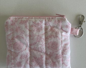 Pink Keychain Wallet: Handmade Clip-On Coin Pouch