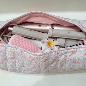 Cute floral hair tool bag, hair tool organizer, Dyson hair tool bag, shark hair tool bag, floral organizer