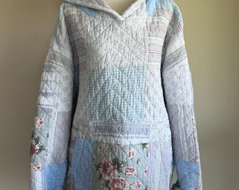 Quilted hoodie handmade from quilt women’s L/XL