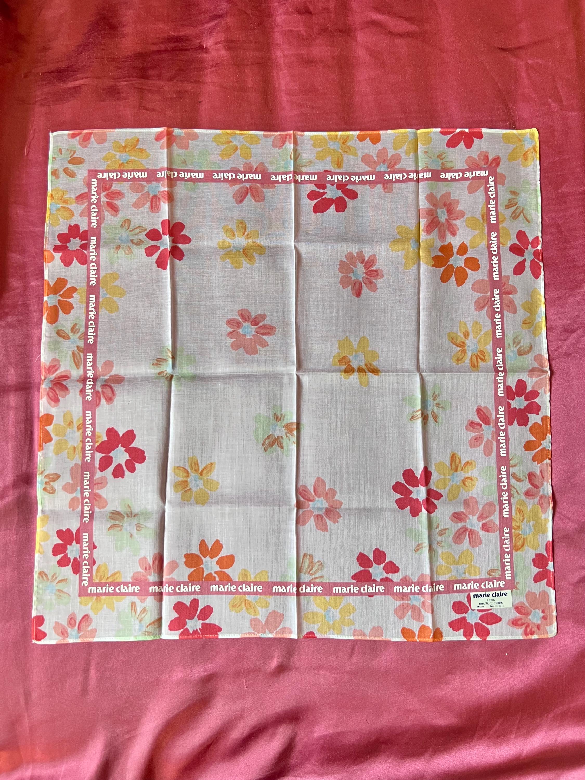 90年代ヴィンテージ マリクレール 花柄ハンカチ - Etsy 日本 