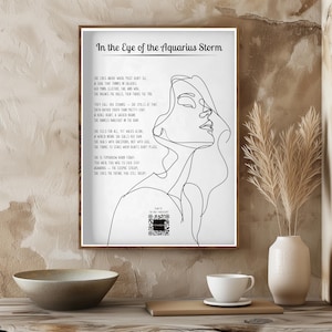 Aquarius Woman Zodiac Poem Printable Wall Art with Live Daily Horoscope QR Code | Astrology Sign Digital Download Poster | Star Sign Gift