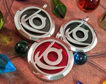 FFXIV Reaper Locket Necklace - Sturdy Stainless Steel Magnetic Style Locket - Interchangeable Colors - Great for Final Fantasy XIV Fans