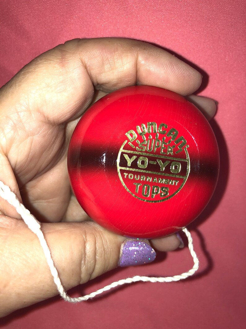 Red Duncan YoYo Vintage ALL WOOD w/ TRICK Book 1955 Reissue Etsy