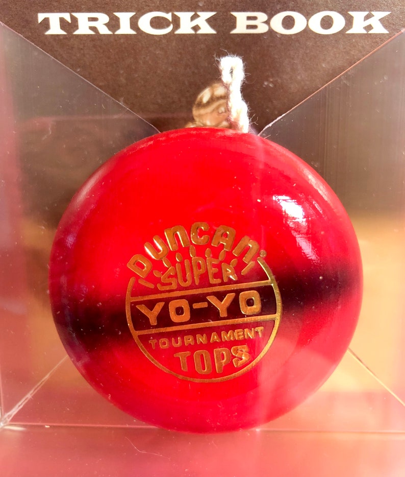 Red Duncan YoYo Vintage ALL WOOD w/ TRICK Book 1955 Reissue Etsy