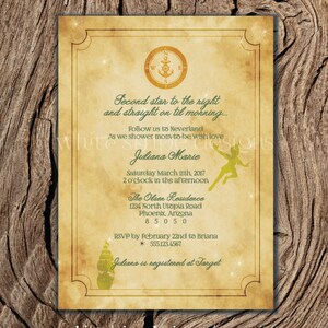 neverland baby shower invitations