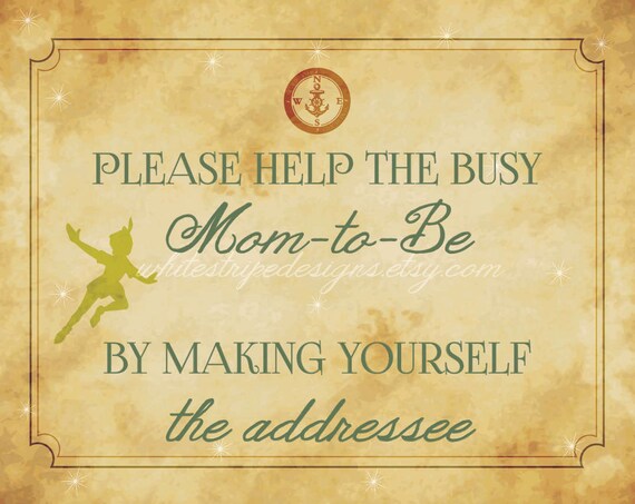 Address The Envelope Sign For Peter Pan Baby Shower Neverland Etsy