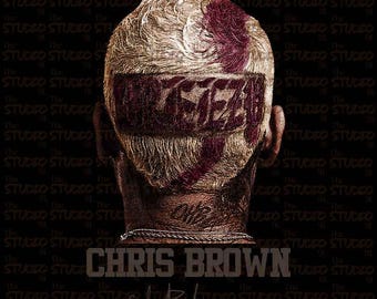 Archivo SEMITONO PNG inspirado en Chris Brown para estampado dtf, dtg, solo para fondo negro, archivo digital, alta calidad