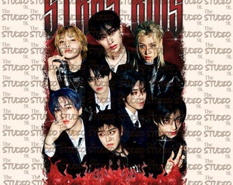 Diseño inspirado en dominate tour latam stray kids formato PNG buena calidad sin fondo DTG, DTF, tipo vintage