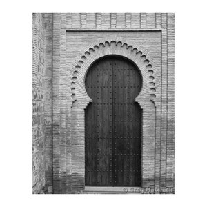 Fine Art Black & White Architecture Photography of a Moorish Doorway in Toledo Spain