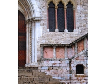 Fine Art Color Architecture Photography of Building in Italy - "Architectural Details in Perugia"