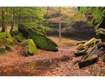 Fine Art Color Landscape Photography of Turkey Run State Park in Indiana - "Autumn in Rocky Hollow 4"