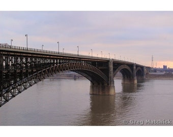 Fine Art Color Photography of the Eads Bridge in St Louis at Daybreak