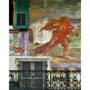 Fine Art Color Photography of Verona Italy - &quot;Veronese Fresco and Balcony&quot;