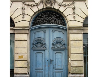 Fine Art Color Architecture Photography of Blue Doors - "Blue Doors in Ljubljana" (Slovenia)