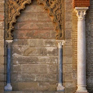 Fine Art Color Architecture Photography of Spain - &quot;Alcazar Columns&quot;