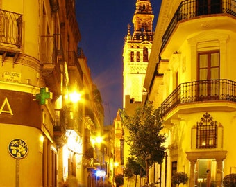 Fine Art Color Travel Photography of Sevilla Spain at Night