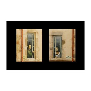 SET OF TWO Complimenting Prints - Fine Art Color Architecture Photography of an Old French Hotel - &quot;Pair of Frescoes in Beaune&quot;