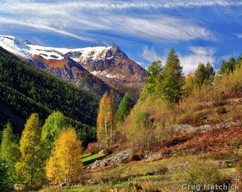 Fine Art Color Landscape Photography of Mountains - The Alps in Northern Italy - "View Near Lillaz"