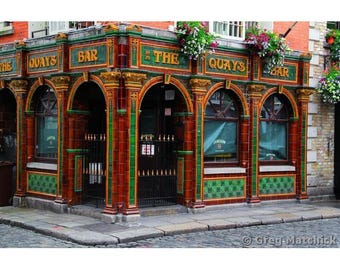 Fine Art Color Travel Photography of Pub in Dublin Ireland - "The Quays Bar 1"