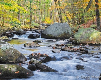 Fine Art Color Landscape Photography of Harriman State Park in New York - "Stony Brook in Autumn"