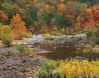 Fine Art Color Landscape Photography of Missouri Ozarks at Johnsons Shut Ins - "Fall Along the Black River 10"