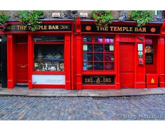 Fine Art Color Irish Travel Photography of The Temple Bar in Dublin Ireland - "The Temple Bar 1"