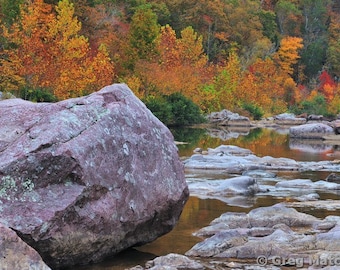 Fine Art Color Landscape Photography of Missouri Ozarks at Johnsons Shut Ins - "Autumn Along the Black River 2"