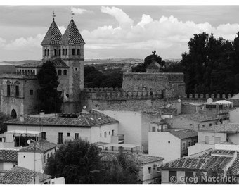 Fine Art Black & White Photography of View Over Toledo Spain