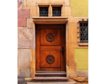 Fine Art Color Travel Architecture Photography of Door and Old Doorway in Colmar Alsace France