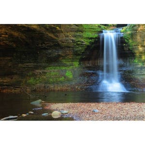 Fine Art Color Landscape Nature Photography of Waterfall at Matthiessen State Park in Illinois - &quot;Cascade Falls 1&quot;