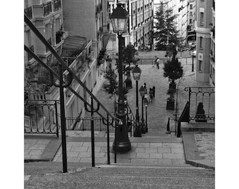 Fine Art Black & White Photography of Paris - "Stairway On Montmartre"