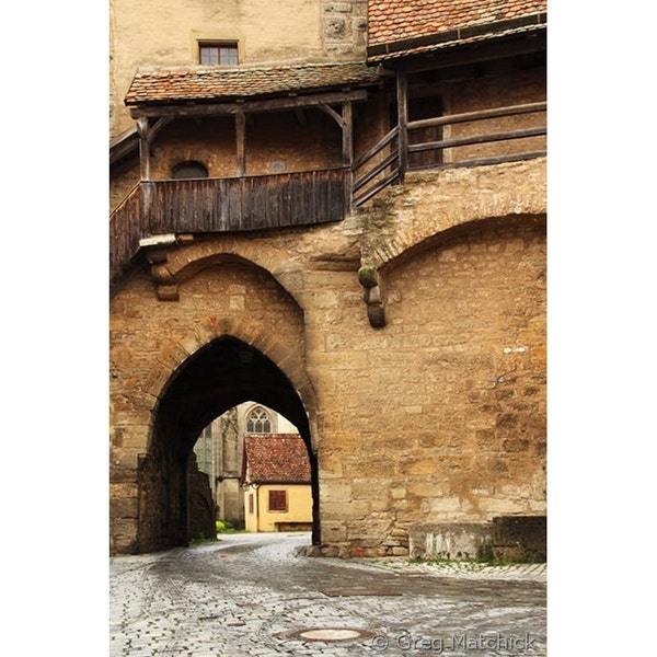 Fine Art Color Travel Photography of Old Wall and Gate to Rothenburg Germany