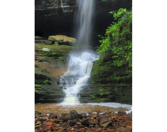 Fine Art Color Landscape Photography of Waterfall in Shawnee Forest - "Ferne Clyffe Waterfall 1"