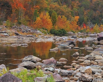 Fine Art Color Landscape Photography of Missouri Ozarks at Johnsons Shut Ins - "Autumn Along the Black River 1"