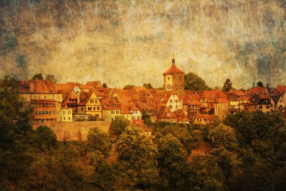 Fine Art Color Photography Cityscape of Rothenburg, Germany - Composite Print