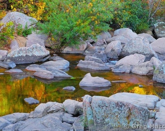 Fine Art Color Landscape Nature Photography of Missouri Ozarks - "Autumn Reflections In the Castor River 1"