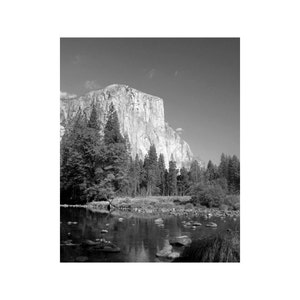Fine Art Black & White Landscape Photography of Yosemite - &quot;El Capitan and Merced River&quot;