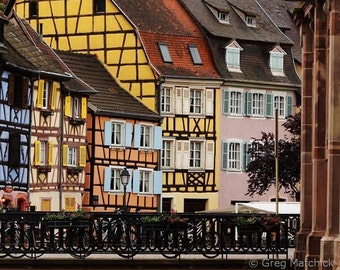 Fine Art Color Travel Photographie de Maisons Colorées de La Petite Venise à Colmar France