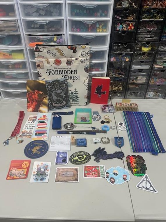 Mystery Bookish Bundle – 20 item| Keychain, stickers, notebook, stationary gift set, Dark Romance