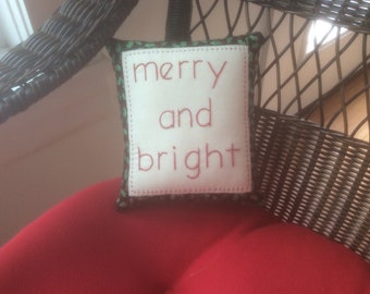 Merry and Bright Christmas Pillow