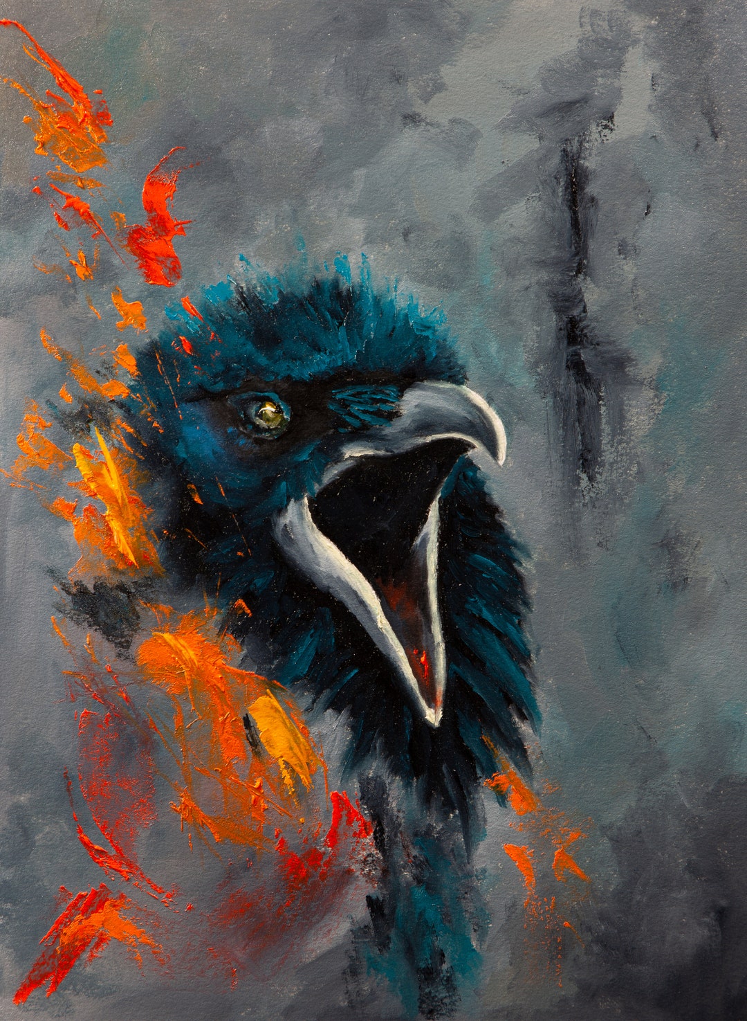 Ravenflame Fire Raven - Etsy