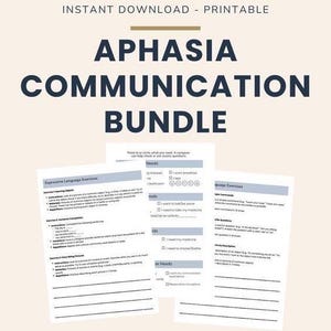 Aphasia Communication Guide: Speech Therapy Home Program (Printable Bundle)